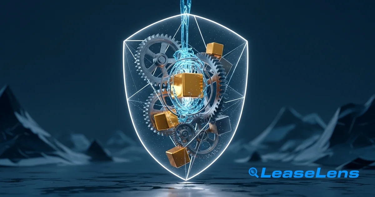 A frustrated business professional reviewing a costly equipment lease invoice at their desk.